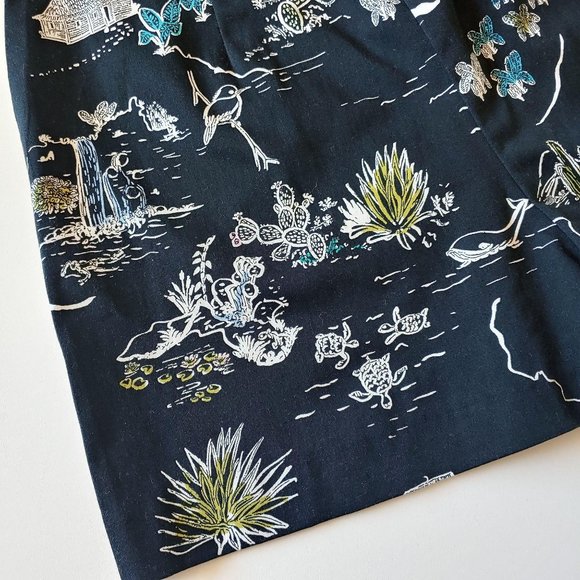 Zara Cactus Print Cut Out Twist Romper Shorts Playsuit XS Black Plants - Picture 6 of 7